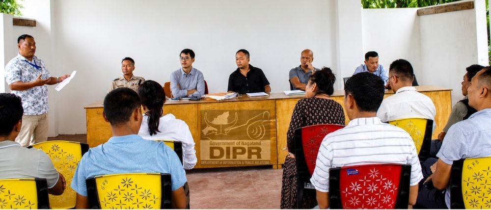 Additional Deputy Commissioner and Vice Chairman, SDPDB Bhandari, Longasen Lotha and others during the Sub-Divisional Planning and Development Board Bhandari meeting on August 12. (DIPR Photo)
